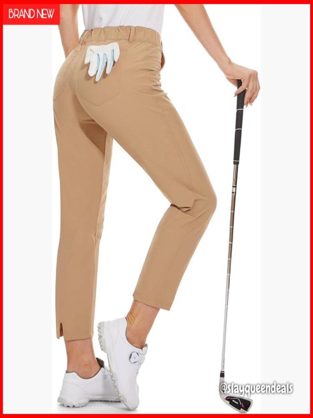 Lightweight Stretchy Slim Fit Golf Pants with Pockets for Work Travel
